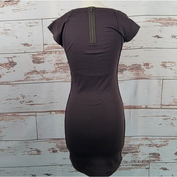 Desigual bodycon dress brown lace print size Small - Picture 3 of 8